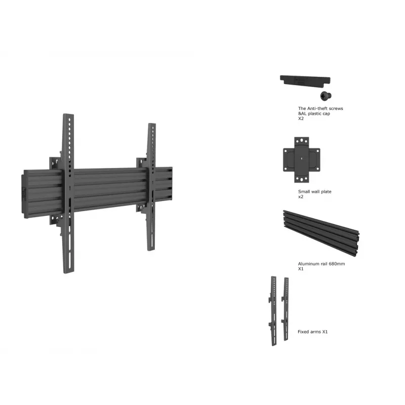 Multibrackets M Wallmount Pro MBW1U Fixed Czarny 50 kg 40-65 inch