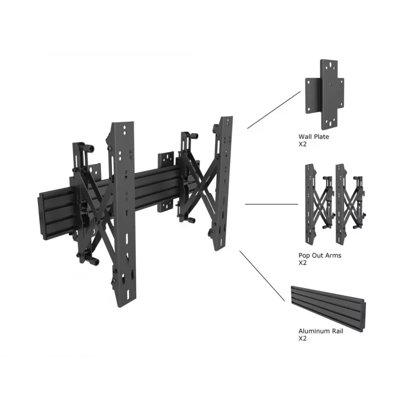 Uchwyt ścienny Multibrackets M Wallmount Pro MBW1U Czarny 30 kg 40-65 cali