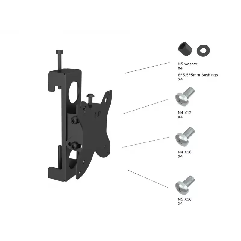 Multibrackets M Pro Series - Monitor Mount Flex Pro 75/100, Uchwyt, Czarny, Stal, 20 kg, Sufit/Podłoga, Pro Series