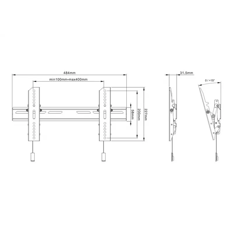 Uchwyt TV Multibrackets M OLED Super cienki Tilt 50 kg 32-65 cali