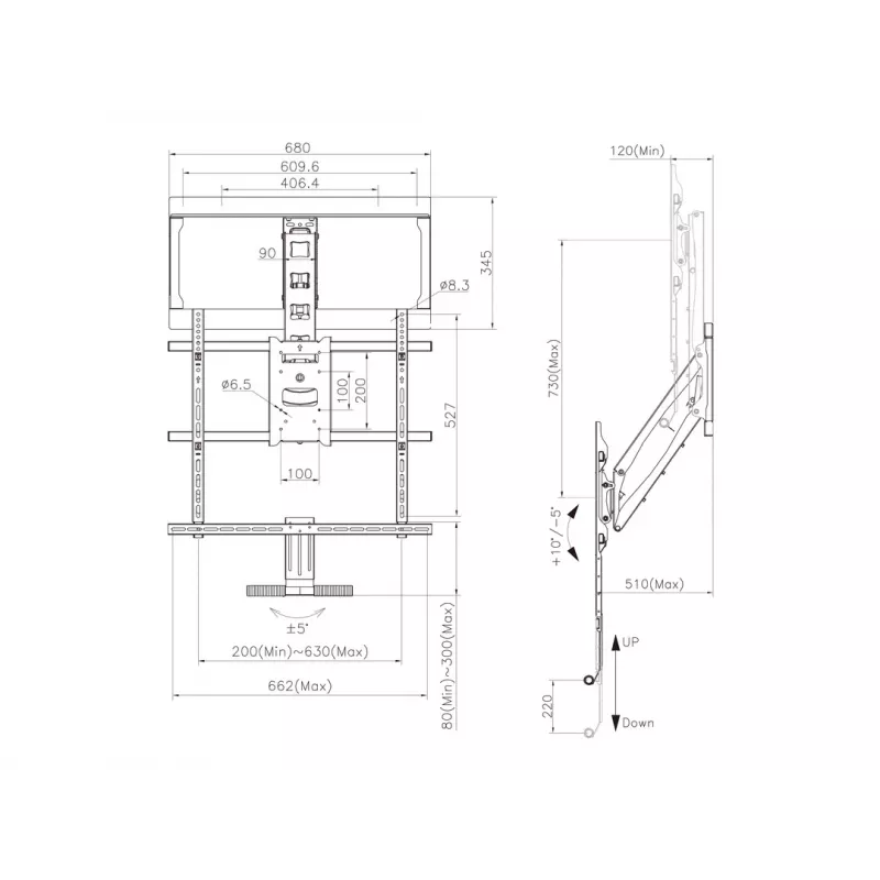 Uchwyt, Multibrackets, M Pull Down Full Motion Flexarm