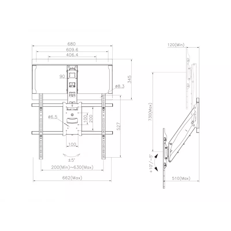 Uchwyt, Multibrackets, M Pull Down Full Motion Flexarm