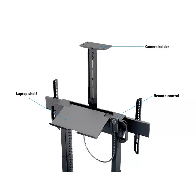 Multibrackets M Motorized Floorstand 120 kg Czarny incl cabinet & camerashelf