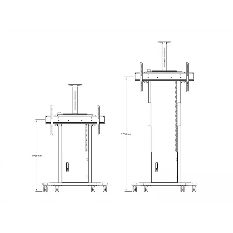 Multibrackets M Motorized Floorstand 120 kg Czarny incl cabinet & camerashelf