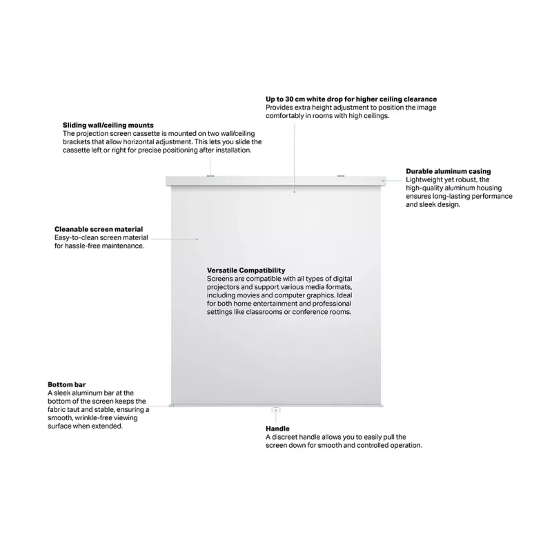 Multibrackets M 1:1 Manual Self-Lock Projection Screen Deluxe 240x240, 135 cali Biała Edycja