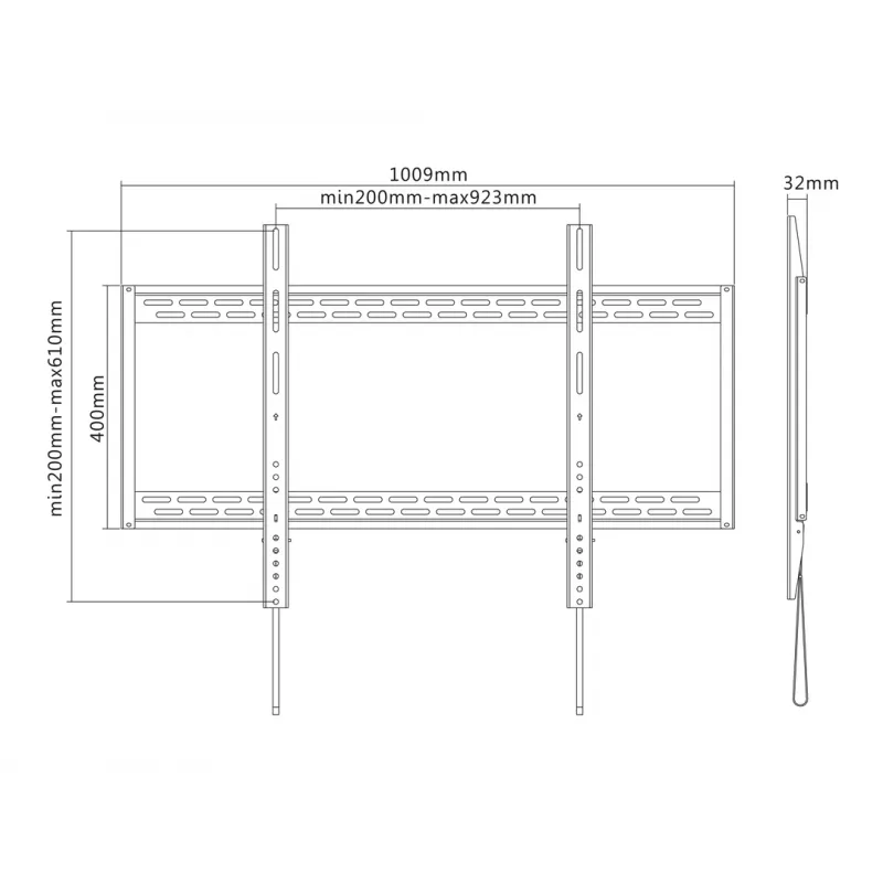 Multibrackets M Uniwersalny uchwyt ścienny HD 100 kg 900x600