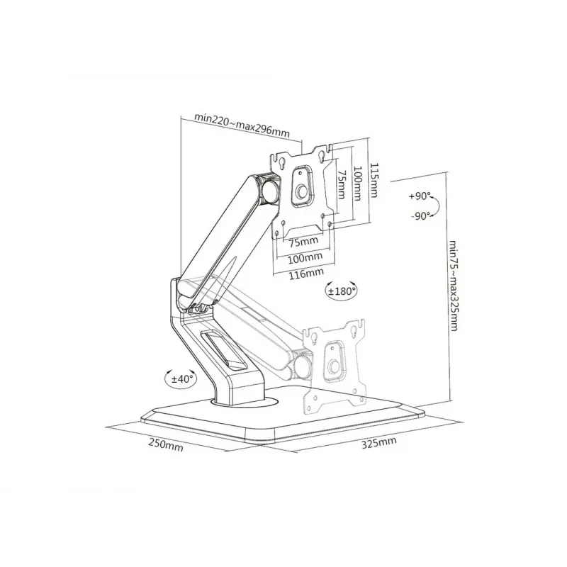 Stojak biurkowy Multibrackets M Deskstand Touch Basic