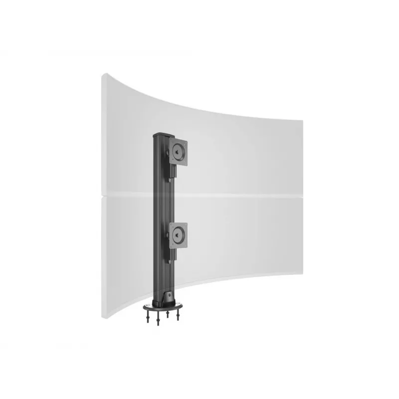 Grommet base MULTIBRACKETS M Deskmount HD — aluminium housing, Czarny, Ø 21 cm, H 40 mm, 500 g