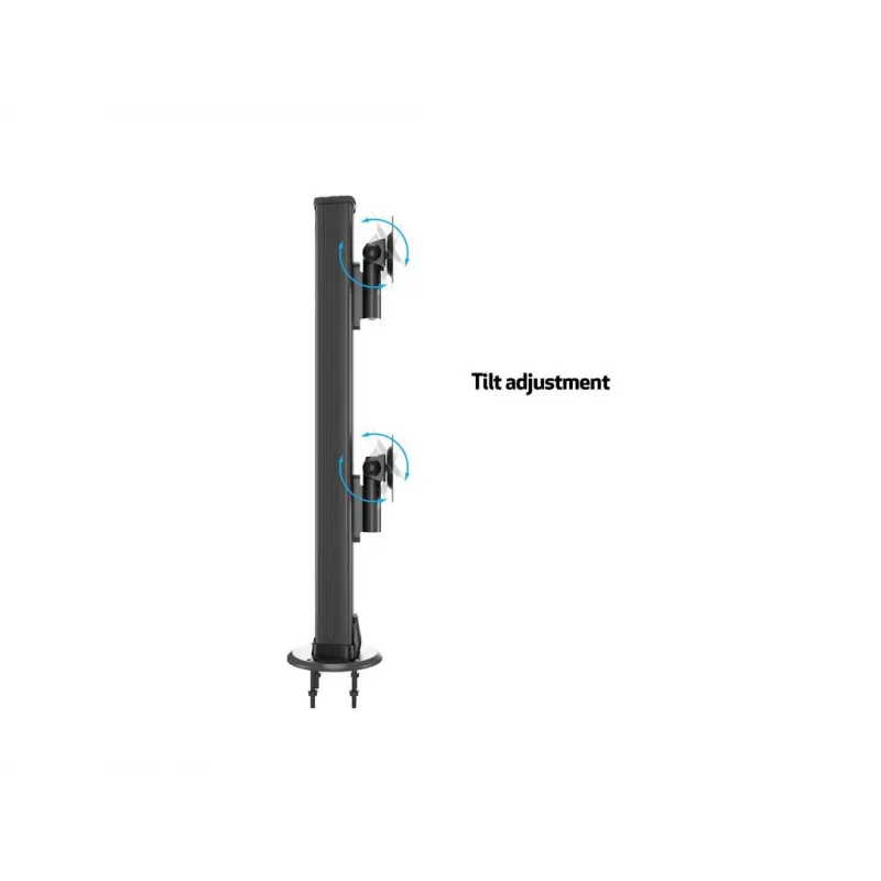 Grommet base MULTIBRACKETS M Deskmount HD — aluminium housing, Czarny, Ø 21 cm, H 40 mm, 500 g