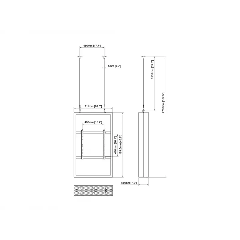 Multibrackets M Pro Series Obudowa 50 cali Ścienna Średnia Czarna Stal Pozioma/Pionowa