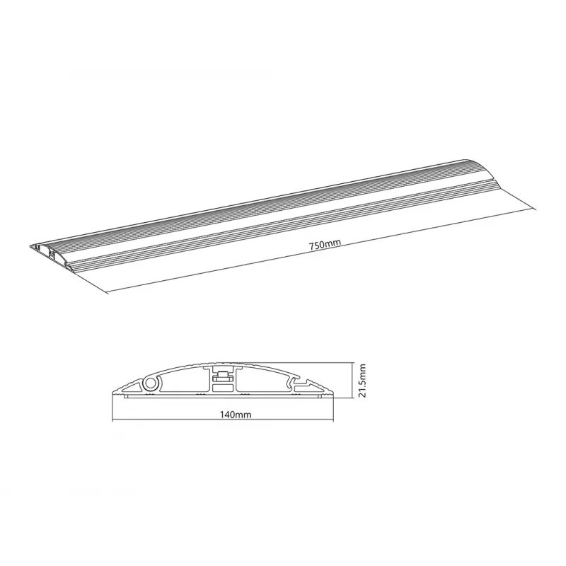 Multibrackets M kabel Cover Floor Aluminum - 139mm W - 750mm L