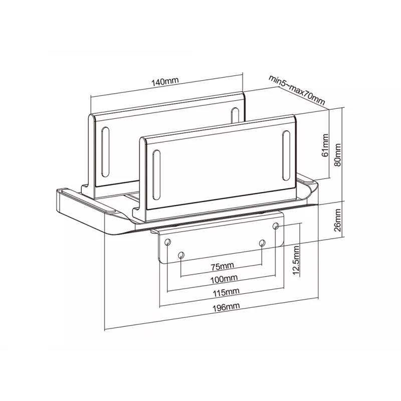 Uchwyt biurkowy na CPU Multibrackets M Thin Client Holder 3kg szerokość 7cm