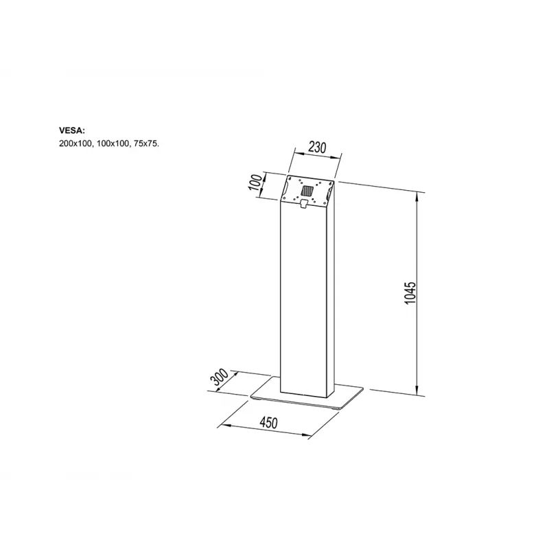 Multibrackets M Pro Series Kiosk Czarny 15-32 cali 20 kg pojemność