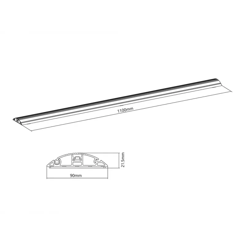 Multibrackets M Osłona kablowa podłogowa Czarny - szer. 139 mm - dł. 1100 mm