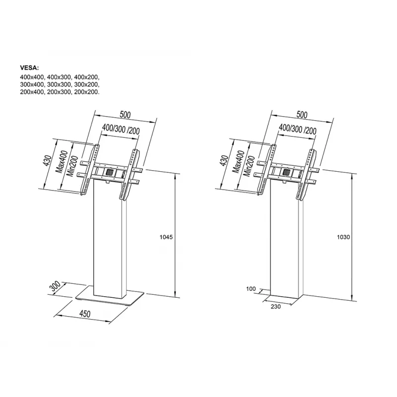 Multibrackets M Pro Series Kiosk Czarny 15-32 inch 20 kg 75x75-400x400
