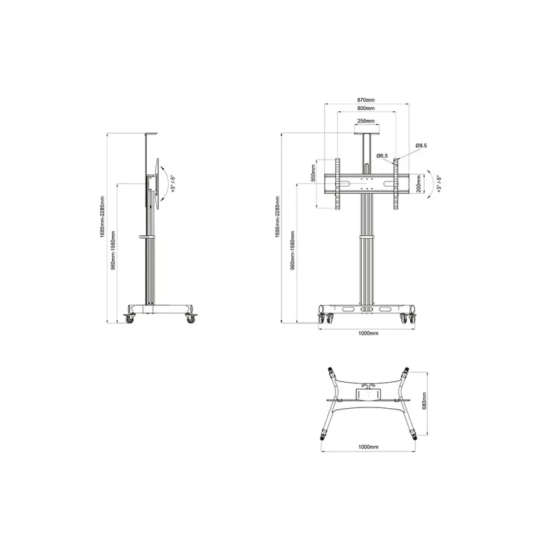 Multibrackets M Motorized Public Floorstand Single Pillar 170 HD