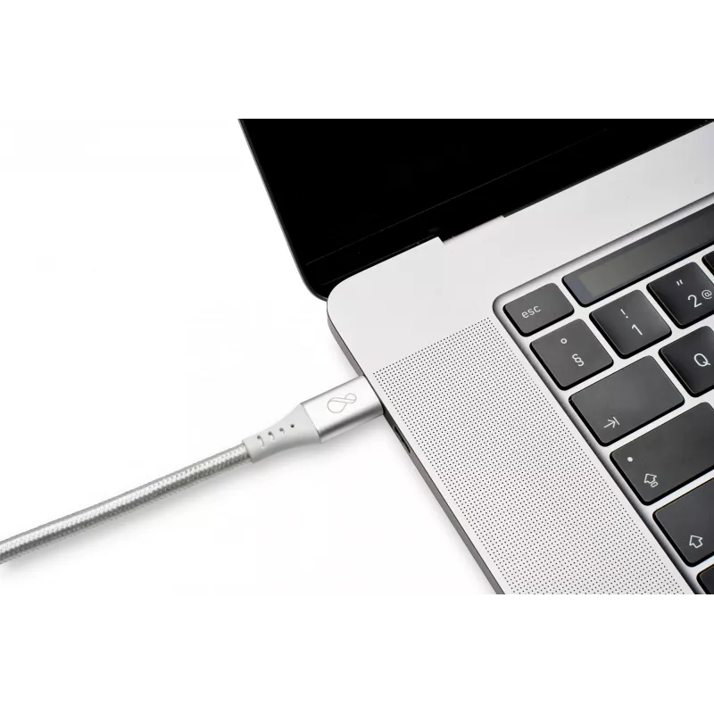 Kabel USB-C do USB-C Ochno O-USBG2-70-1 — USB 3.2 Gen 2, DP Alt Mode 1.4, męski-męski, pleciony, 0,7 m, biały