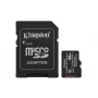 Karta pamięci MicroSDXC Kingston 128 GB Industrial C10 A1 pSLC UHS-I, odczyt 100 MB/s, zapis 80 MB/s, V30/U3, czarna + adapter SD