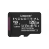 Karta pamięci MicroSDXC Kingston 128 GB Industrial C10 A1 pSLC UHS-I, odczyt 100 MB/s, zapis 80 MB/s, V30/U3, czarna + adapter SD