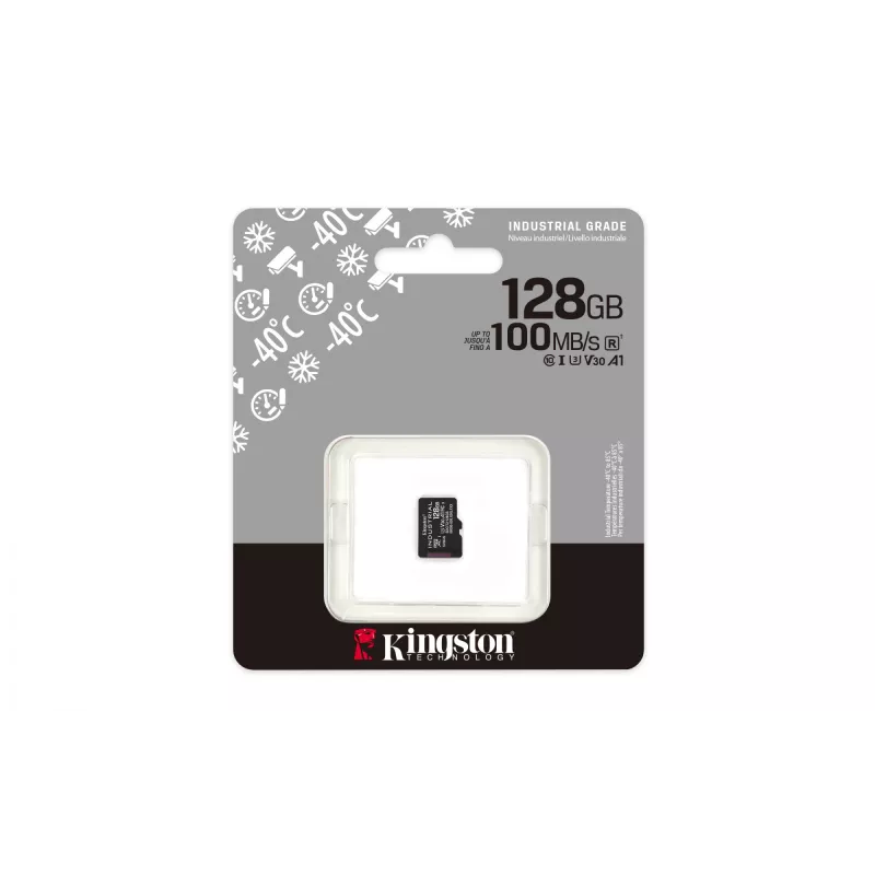 Kingston Technology 128GB microSDXC Industrial C10 A1 pSLC karta pojedyncze opakowanie bez adaptera