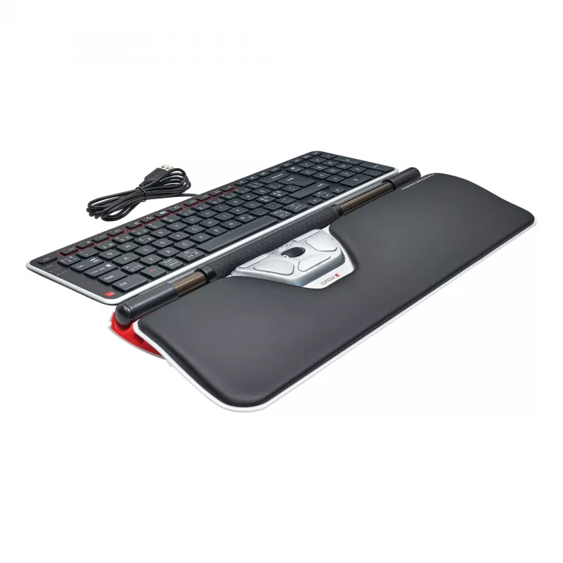Contour Design Rollermysz czerwony Plus + Balance Wired, pełnowymiarowa (100%), przewodowa, USB, QWERTY, czarny, mysz w zestawie