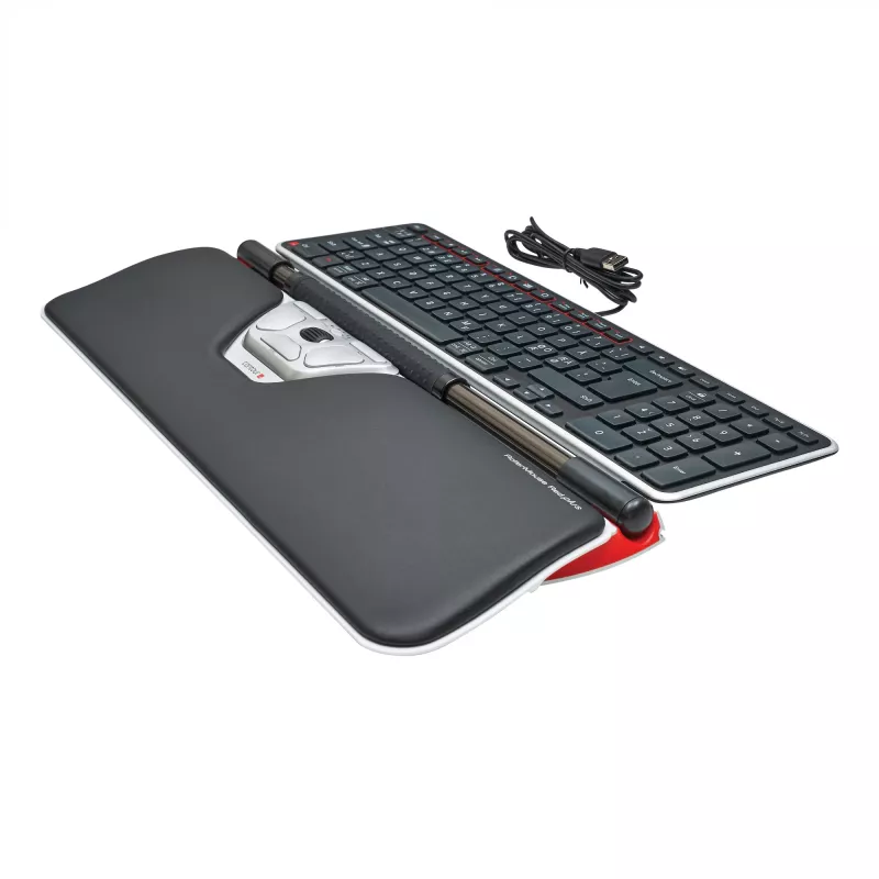 Contour Design Rollermysz czerwony Plus + Balance Wired, pełnowymiarowa (100%), przewodowa, USB, QWERTY, czarny, mysz w zestawie