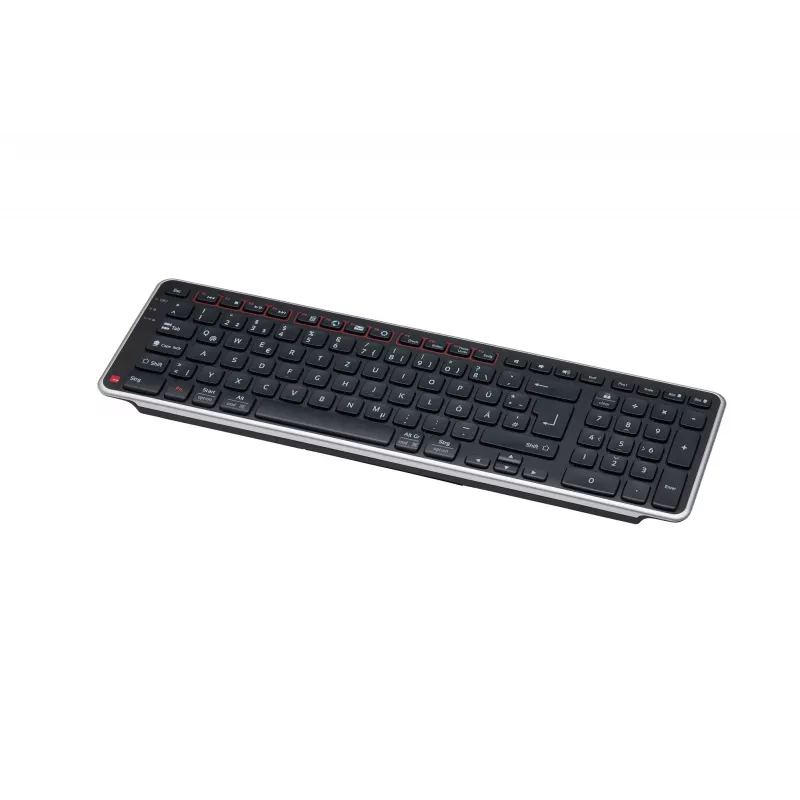 Klawiatura Contour Design Balance DE, bezprzewodowa, pełnowymiarowa (100%), bezprzewodowa, RF Wireless + USB, przełącznik nożycowy, QWERTZ, czarna