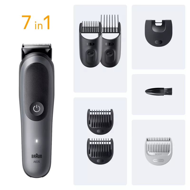 Braun AIO5520 trymer/maszynka do włosów Czarny, Szary 14 Litowo-jonowy (Li-Ion)