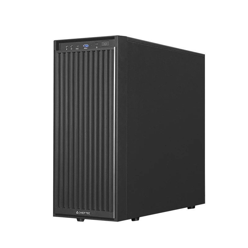 Obudowa komputerowa CHIEFTEC BW-01B-OP Midi Tower ATX/ITX, obsługa 6×3,5 inch + 4×2,5 inch, 2×5,25 inch, tył 1×120 mm, SGCC, czarna, 200×510×465 mm