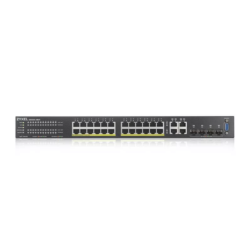 Zyxel GS2220-28HP-EU0101F przełącznik sieciowy zarządzalny L2 Gigabit Ethernet (10/100/1000) Power over Ethernet (PoE) czarny