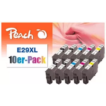 Peach 0F319987 wkład atramentowy 10 szt. Czarny, Cyjan, magenta, Żółty