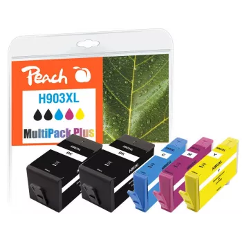 Peach PI300-865 wkład atramentowy 5 szt. Kompatybilny Wysoka wydajność (XL) Czarny, Cyjan, magenta, Żółty