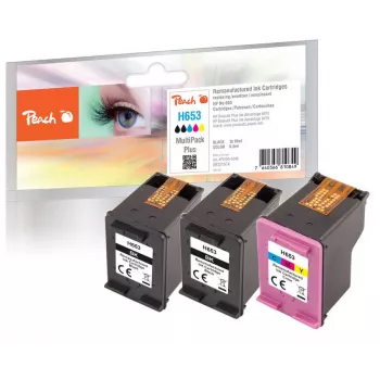 Peach PI300-1046 kaseta z tuszem 3 szt. kompatybilna Standardowa wydajność czarna, cyjan, magenta, żółta