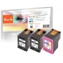 Peach PI300-1046 kaseta z tuszem 3 szt. kompatybilna Standardowa wydajność czarna, cyjan, magenta, żółta