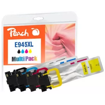 Peach PI200-796 wkład atramentowy 4 szt. Kompatybilny Wysokowydajny (XL) Czarny, Cyjan, magenta, Żółty