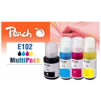 Peach 321328 wkład atramentowy 4 szt. Kompatybilny Standardowa wydajność Czarny, cyjan, magenta, Żółty