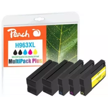 Peach PI300-1032 kaseta z tuszem 5 szt. kompatybilna Wysoka wydajność (XL) czarna, cyjan, różowa, żółta
