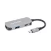 Manhattan USB-C Dock/Hub, Porty (x3): HDMI, USB-A i USB-C, z Power Delivery (PD) 100 W - wymaga zewnętrznej ładowarki USB-C (nie dołączona). Zasilany przez USB (nie wymaga zewnętrznego zasilacza), gdy PD nie jest używane, Aluminium