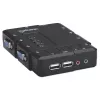 Manhattan KVM Switch Compact 4-Port, 4x USB-A, w komplecie kable, obsługa audio, sterowanie 4 komputerami za pomocą jednej myszy/klawiatury/ekranu, czarny, dożywotnia gwarancja, w opakowaniu