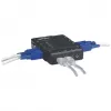 Manhattan KVM Switch Compact 4-Port, 4x USB-A, w komplecie kable, obsługa audio, sterowanie 4 komputerami za pomocą jednej myszy/klawiatury/ekranu, czarny, dożywotnia gwarancja, w opakowaniu
