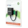 Manhattan Kabel konwertera USB-C na VGA, 1080p@60Hz, czarny, 8 cm, wtyk na gniazdo, dożywotnia gwarancja, odpowiednik CDP2HD