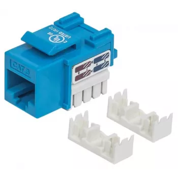 Intellinet Keystone Jack, Cat6, UTP, do zaciskania, niebieski, płaski, niebieski, RJ-45, żeński, 22/26, Cat6