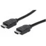 Manhattan HDMI 4K@30Hz Kabel z Ethernetem, 1m, Kompatybilny ze WSZYSTKIMI zastosowaniami 1080p/HD i większością 4K (sprawdź specyfikację 4K swojego systemu, aby mieć pewność), Męski na Męski, Czarny, Ultra HD 4k x 2k, Dożywotnia gwarancja, Wysoka prędkość, Odpowiednik HDMM1MHS