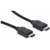 Manhattan HDMI 4K@30Hz Kabel z Ethernetem, 1m, Kompatybilny ze WSZYSTKIMI zastosowaniami 1080p/HD i większością 4K (sprawdź specyfikację 4K swojego systemu, aby mieć pewność), Męski na Męski, Czarny, Ultra HD 4k x 2k, Dożywotnia gwarancja, Wysoka prędkość, Odpowiednik HDMM1MHS