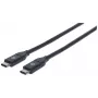 Kabel Manhattan USB-C na USB-C, 1 m, męski na męski, czarny, 10 Gb/s (USB 3.2 Gen 2, znane również jako USB 3.1), 3 A (szybkie ładowanie), SuperSpeed+ USB, dożywotnia gwarancja, odpowiednik USB31CC1M