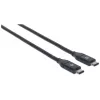 Kabel Manhattan USB-C na USB-C, 1 m, męski na męski, czarny, 10 Gb/s (USB 3.2 Gen 2, znane również jako USB 3.1), 3 A (szybkie ładowanie), SuperSpeed+ USB, dożywotnia gwarancja, odpowiednik USB31CC1M