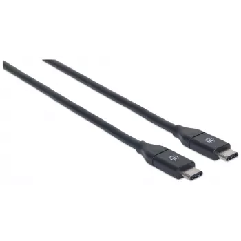 Kabel Manhattan USB-C na USB-C, 1 m, męski na męski, czarny, 10 Gb/s (USB 3.2 Gen 2, znane również jako USB 3.1), 3 A (szybkie ładowanie), SuperSpeed+ USB, dożywotnia gwarancja, odpowiednik USB31CC1M