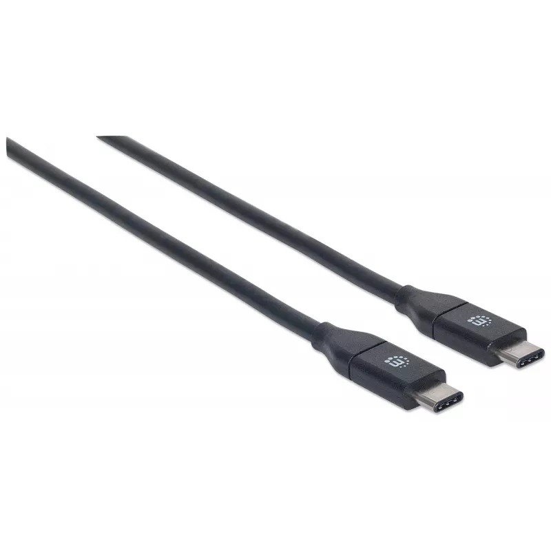 Kabel Manhattan USB-C na USB-C, 1 m, męski na męski, czarny, 10 Gb/s (USB 3.2 Gen 2, znane również jako USB 3.1), 3 A (szybkie ładowanie), SuperSpeed+ USB, dożywotnia gwarancja, odpowiednik USB31CC1M