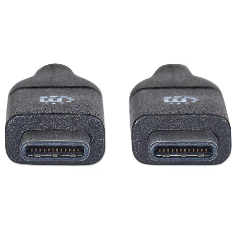 Kabel Manhattan USB-C na USB-C, 1 m, męski na męski, czarny, 10 Gb/s (USB 3.2 Gen 2, znane również jako USB 3.1), 3 A (szybkie ładowanie), SuperSpeed+ USB, dożywotnia gwarancja, odpowiednik USB31CC1M