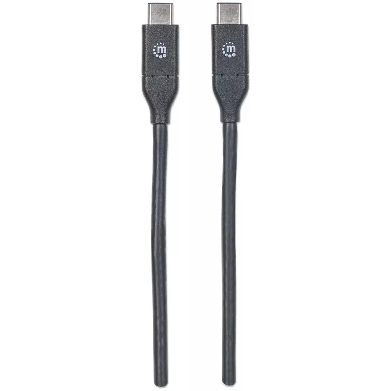 Kabel Manhattan USB-C na USB-C, 1 m, męski na męski, czarny, 10 Gb/s (USB 3.2 Gen 2, znane również jako USB 3.1), 3 A (szybkie ładowanie), SuperSpeed+ USB, dożywotnia gwarancja, odpowiednik USB31CC1M